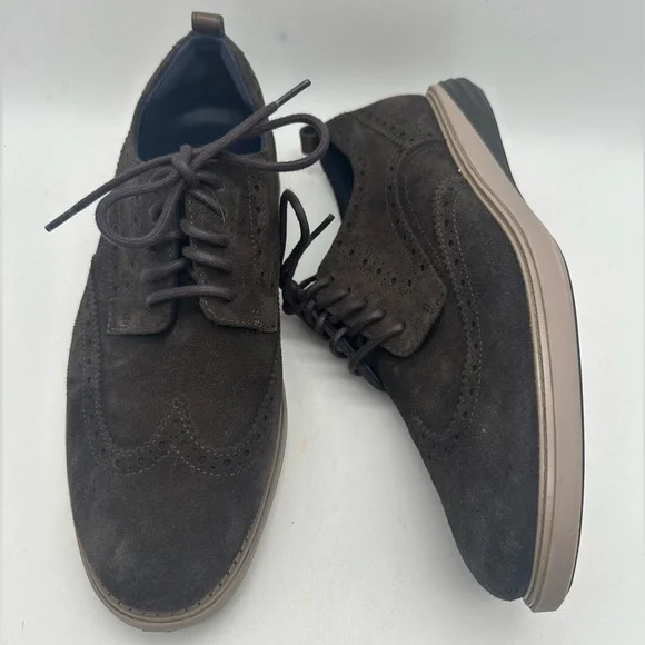 BRAND NEW Cole Haan Grand Evolution Brown Wingtip Oxford Suede C27394 Size 9.5 M - Picture 4 of 8